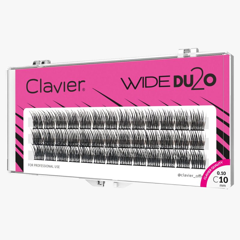 Kępki Rzęs Clavier WIDE Du2o 10mm – Szybka aplikacja, 36 rzęs!