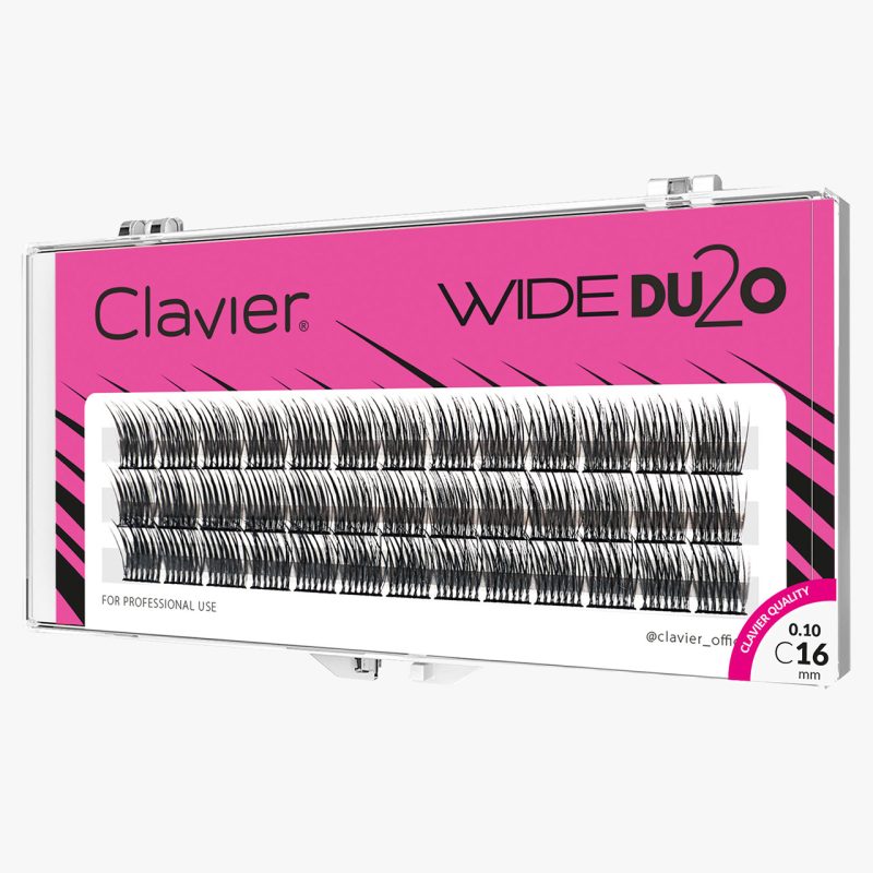 Kępki Rzęs Clavier WIDE Du2o 16mm – Szybka aplikacja, 36 rzęs!